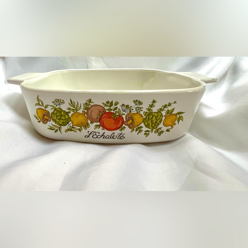 Corningware Spice of Life L’Echalote 1 liter Square Casserole A-1-B Vintage